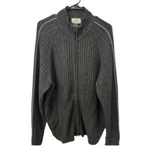 Horny Toad (Toad &Co) Mens Gray Ribbed Sweater 100% Lambswool XL